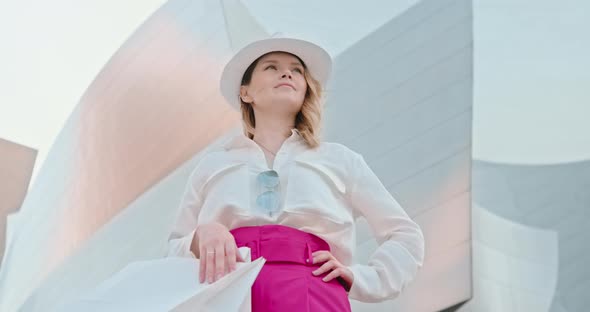 Beautiful Smiling Confident Young Caucasian Woman with Pretty Face Posing Alone alt