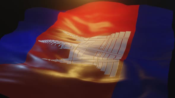 Cambodia Flag Low Angle View