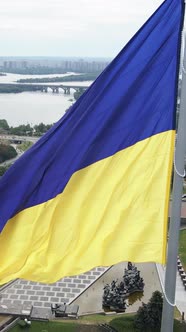 Vertical Video National Flag of Ukraine By Day alt