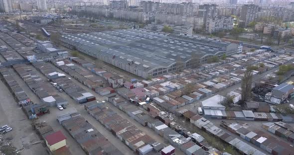 Flight Over the Industrial Area, Old Car Garages