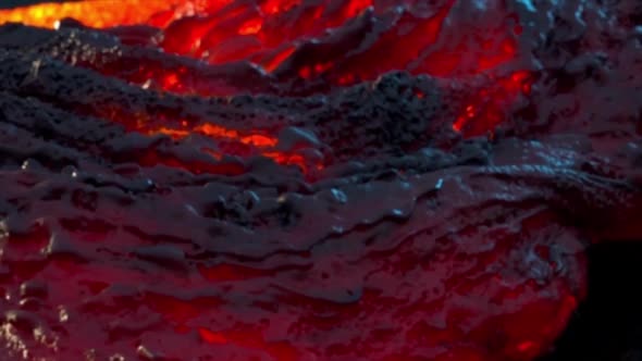 Lava Night Glowing Hot Flow  Magma . heat of the air