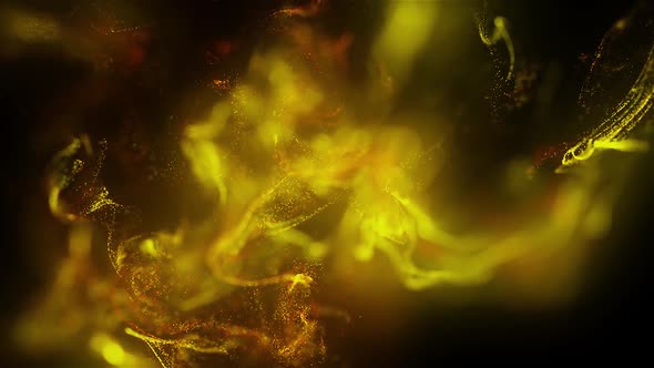 Golden Fluid Particles Background