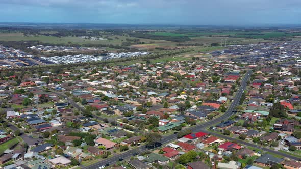 AERIAL Suburbs Of Grovedale And Waurn Ponds, Geelong Australia alt