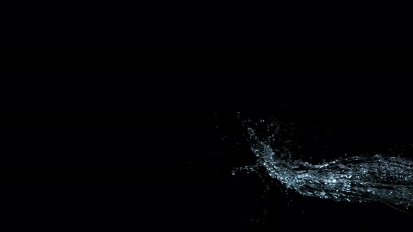 Super Slow Motion Shot of Water Splash at 1000Fps Isolated on Black Background alt