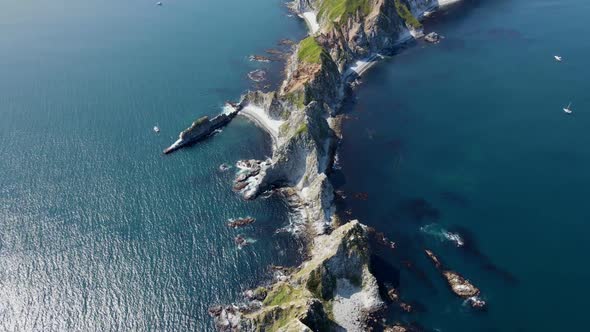 a bay with narrow rocks in Kamchatka