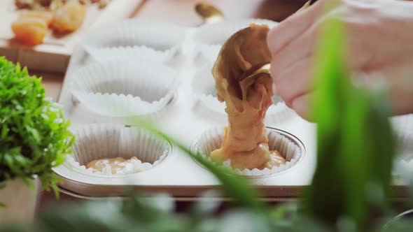 Baker Cooks Homemade Cupcake Dough.