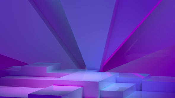 The podium of the metaverse with geometric shapes