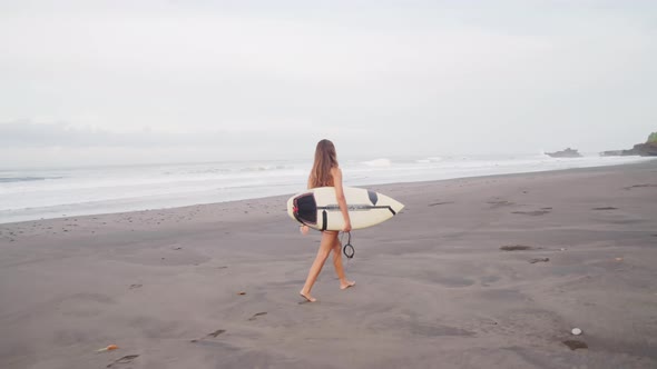 Woman With Long Hair On Beach alt