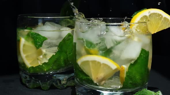 Slow Motion Ice Cube Fall Splash Drops alt