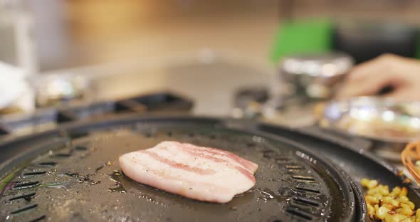 Korean barbecue in restaurant alt