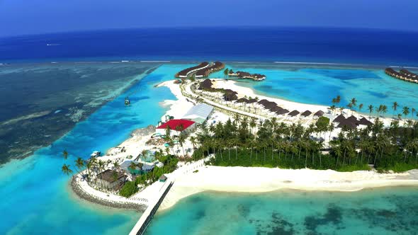Aerial view of a new and unfinished Maldivian island in south male atoll