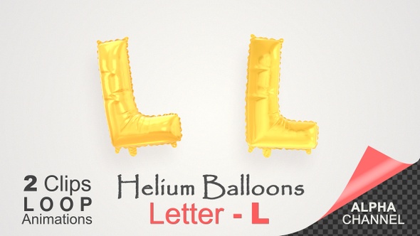 Helium Gold Balloons With Letter – L