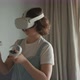 Woman in VR Goggles Playing Game at Home - VideoHive Item for Sale