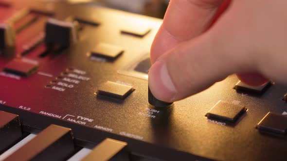 Midi Keys on the Table with Neon Lights alt
