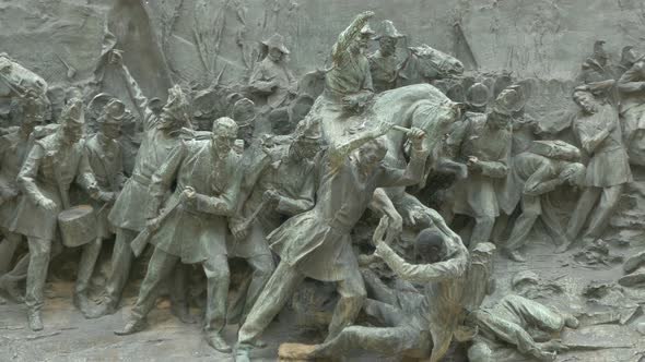Bas relief representing a battle scene