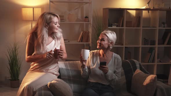 Family Evening Pleasant Meeting Enjoying Moment alt