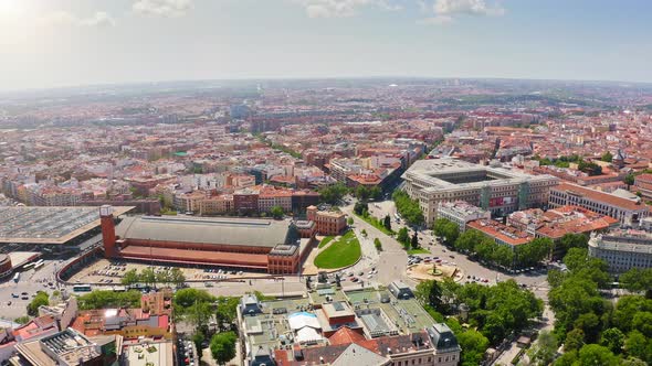 Amazing Aerial View Atocha Train Station Largest Railway Station in Madrid and All Spain Station alt