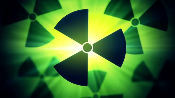 Rotating nuclear sign warning animation. Toxic preservation. Loopable. HD alt