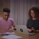 Millennial Multiethnic Couple Cheating While Online Interviewing for New Job