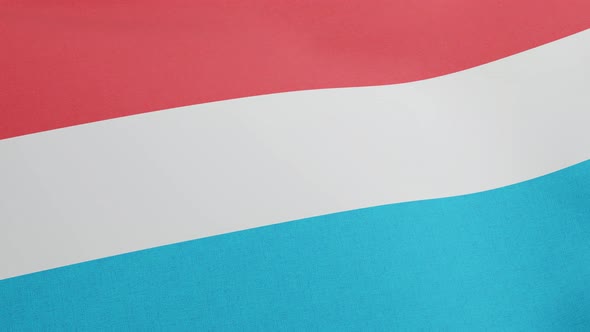 National Flag of Luxembourg Waving Original Size and Colors 3D Render Letzebuerger Fandel or Flagge alt