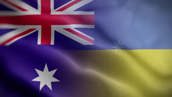 Ukraine Australia Flag Loop Background 4K