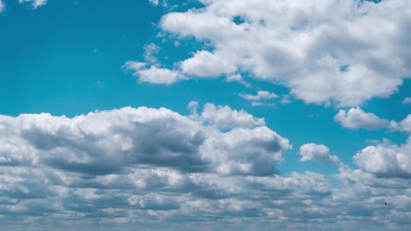 Summer Clouds Float Across the Blue Sky the Shuttles Timelapse alt