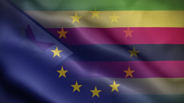EU Zimbabwe Flag Loop Background 4K