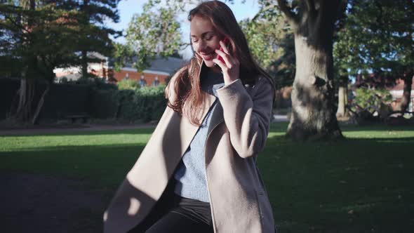 Beautiful Woman Smiling On Phone Call