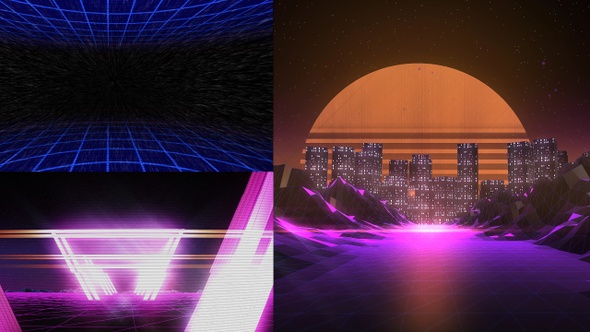 Synthwave Backgrounds Pack