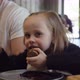 Little Girl With Dad In A Cafe Eating Dessert - VideoHive Item for Sale