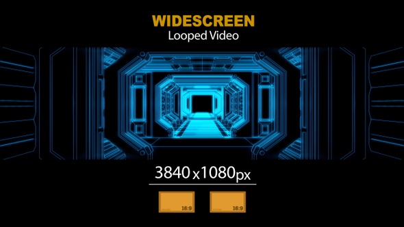 WideScreen Wireframe Sci Fi Tunnel 01