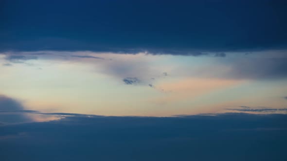 Colorful Clouds Moving Fast in Time-lapse. Idyllic Cloudy Heaven Background. Timelapse of Beautiful