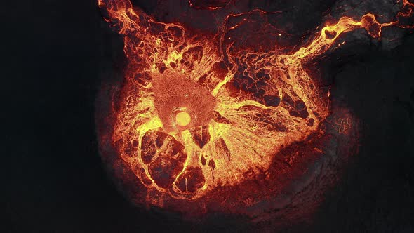 Lava Erupting From Fagradalsfjall Volcano In Reykjanes Peninsula Iceland alt