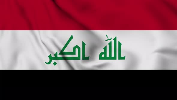 Iraq flag seamless waving animation