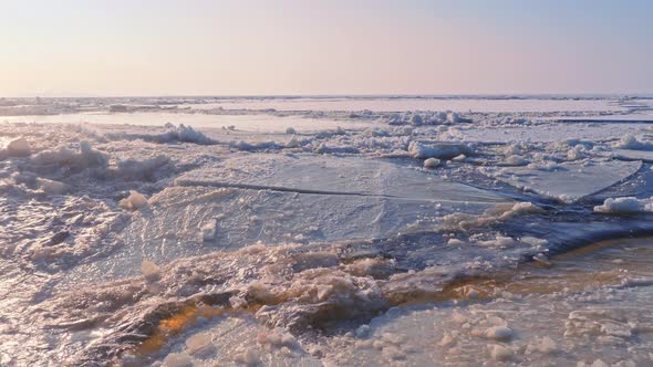 Ship Breaking Through Ice Ocean alt