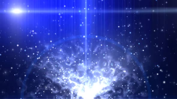 Blue Shining Stars Moving Loop Background