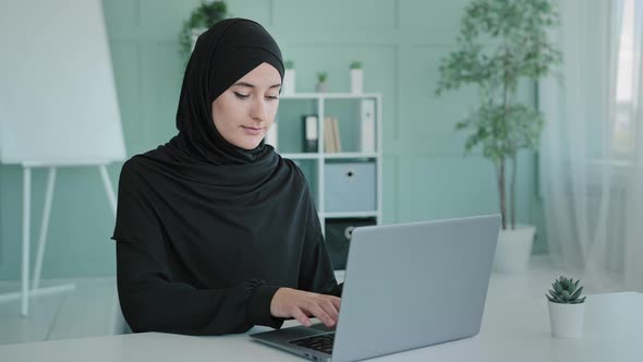 Busy Islam Businesswoman in Black Hijab Freelancer Islamic Arabian Girl Student Worker Muslim Woman alt