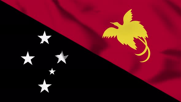 4K Papua New Guinea Flag - Loopable