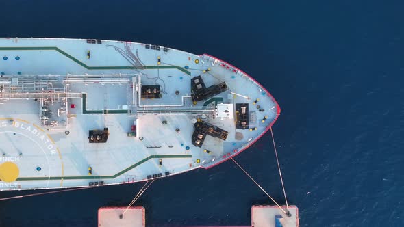A gas tanker is at sea aerial view 4 K Turkey Alanya alt
