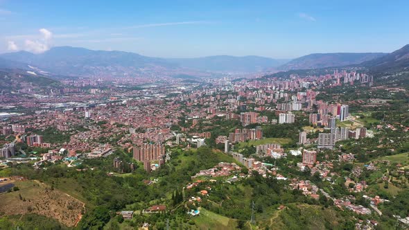 Cityscape of Medellin Colombia Aerial View
