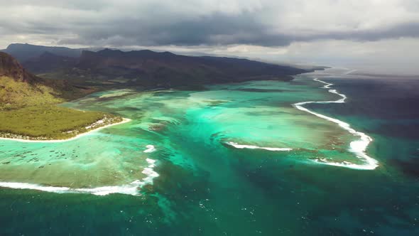 Top View of the Le MORNE Peninsula on the Island of Mauritius