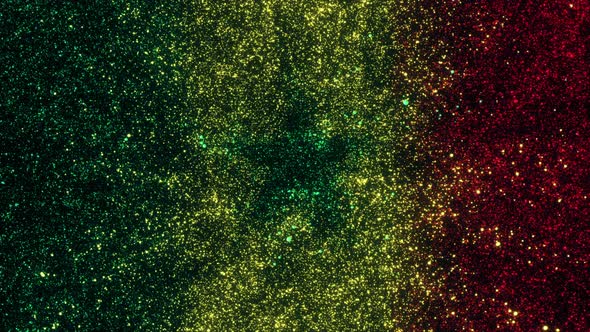 Senegal Flag With Abstract Particles