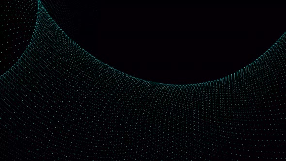 cyan color particle wave background animation. Vd 1047