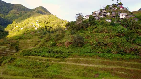 Panoramic View Of Green Mountains With Structures During Daytime In Rice Terraces Banaue Ifugao alt