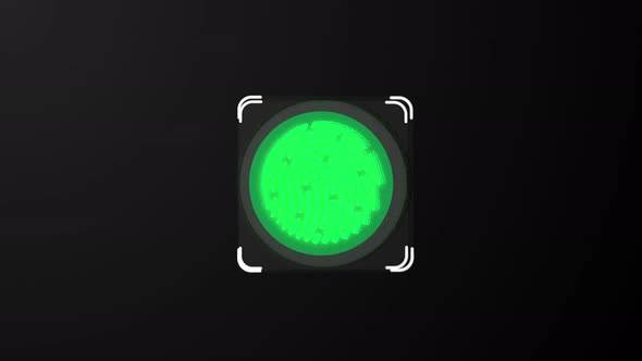 Animation of Scanning and Analysis Biometric Data From Fingerprint. Animation of Seamless Loop. alt