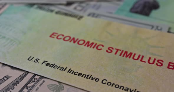 Stimulus Financial a Bill Individual Checks From Government US Dollar Bills Currency in Global alt