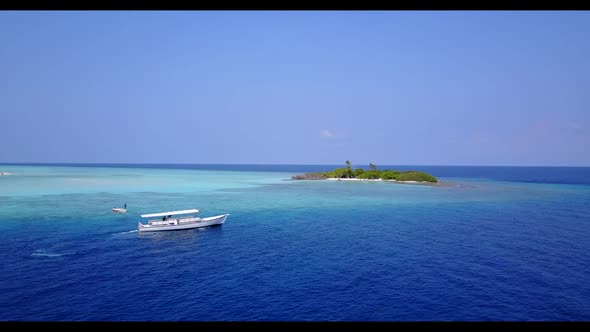 Aerial landscape of exotic lagoon beach trip by aqua blue water with white sand background of a dayo alt
