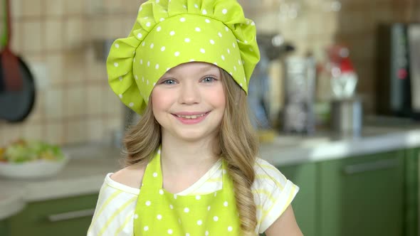 Happy Little Girl, Chef Uniform. alt