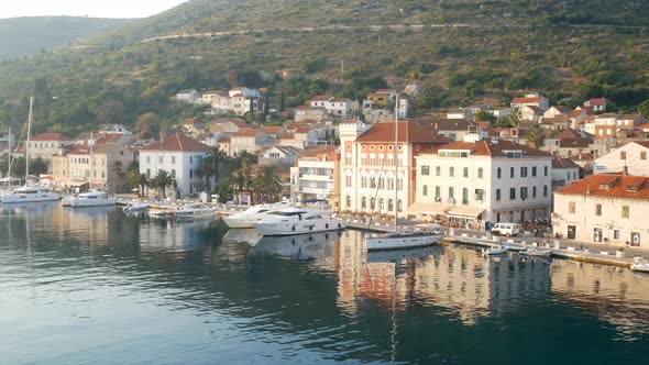 Harbor And City Vis In Croatia