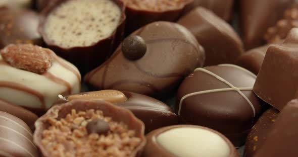 An assortment of chocolate candies